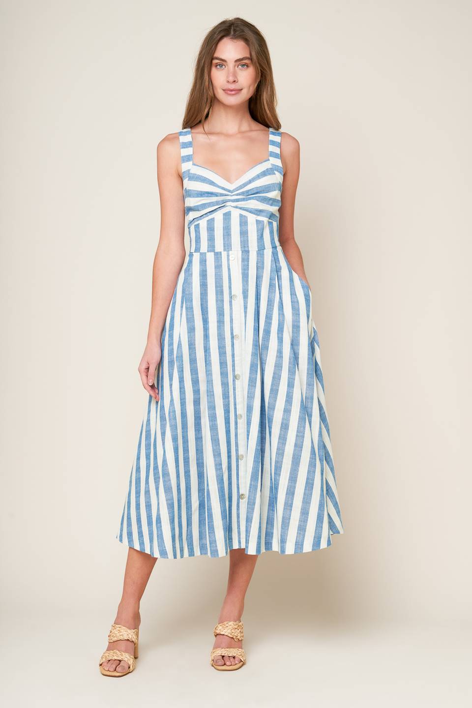 LUSH WITH LIFE WOVEN MIDI DRESS Flying Tomato